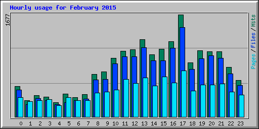 Hourly usage for February 2015
