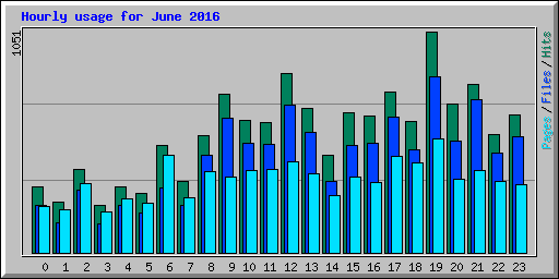 Hourly usage for June 2016