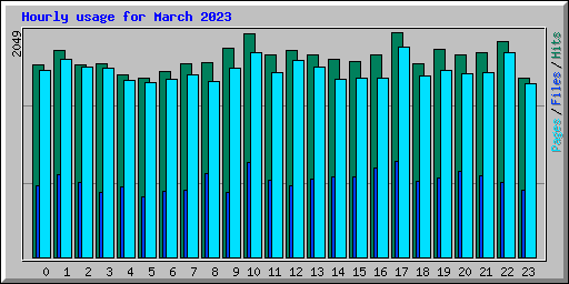 Hourly usage for March 2023