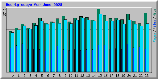 Hourly usage for June 2023