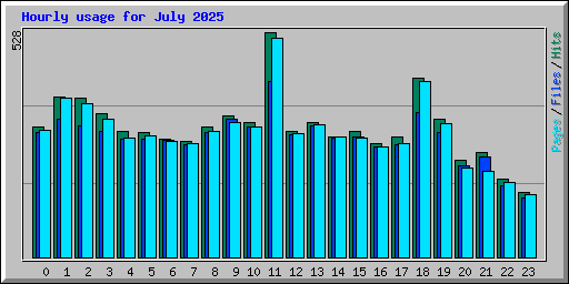 Hourly usage for July 2025